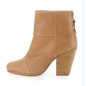 RAG  &  BONE Ankle Boots Leather Tan Brown Block Heel Newbury